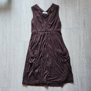 Brown Calvin Klein Dress with Pockets Size 2